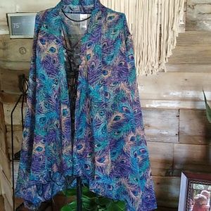 Susan Graver Tops - Susan Graver Peacock Cardigan Blouse Susan Graver Tops - Susan Graver Peacock Cardigan Blouse